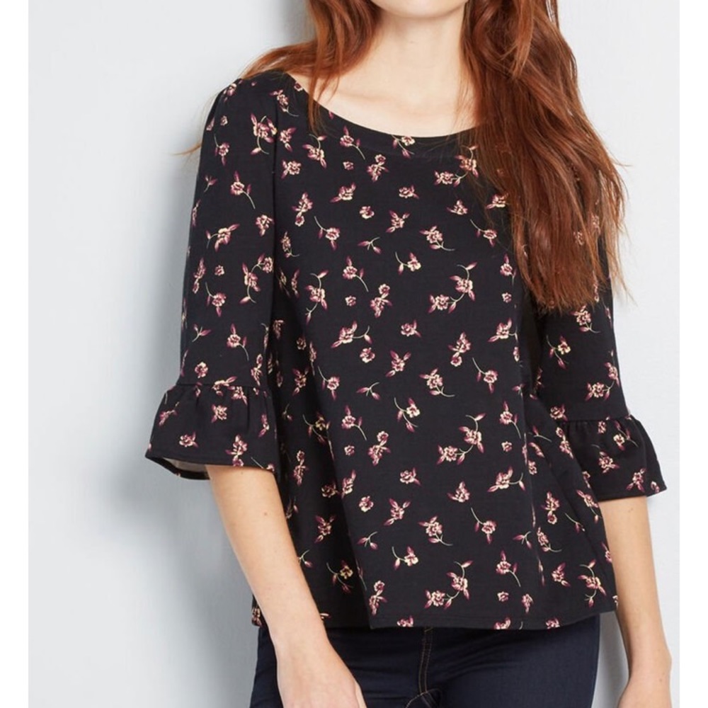 Black Floral Blouse